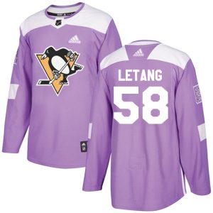 Unique Adidas Penguins #58 Kris Letang Purple Authentic Fights Cancer Stitched NHL Jersey perfect for game days