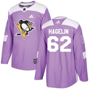 Impressive Adidas Penguins #62 Carl Hagelin Purple Authentic Fights Cancer Stitched NHL Jersey for die - hard hockey fans