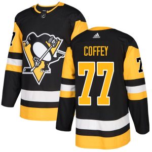 Impressive Adidas Penguins #77 Paul Coffey Black Home Authentic Stitched NHL Jersey to stand out at the arena