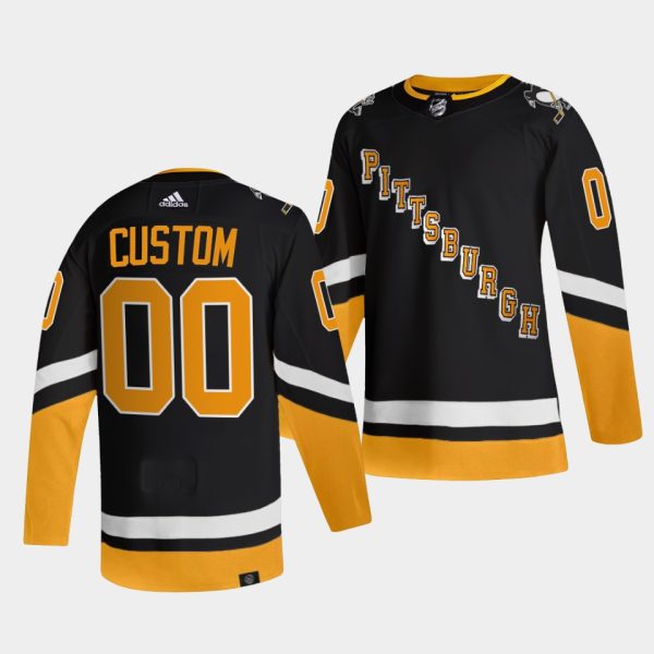 Impressive Adidas Penguins Custom Men's 2021 22 Alternate Authentic NHL Jersey Black to stand out at the arena
