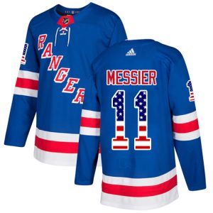 Fantastic Adidas Rangers #11 Mark Messier Royal Blue Home Authentic USA Flag Stitched Youth NHL Jersey for die - hard hockey fans