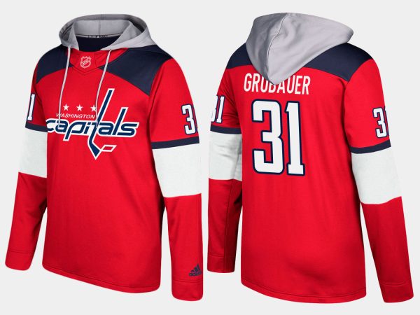 Gorgeous Capitals #31 Philipp Grubauer Red Name And Number Hoodie to show your team spirit