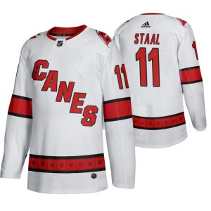 Impressive Carolina Hurricanes #11 Jordan Staal Men's 2019 20 Away Authentic Player White Stitched NHL Jersey to stand out at the arena