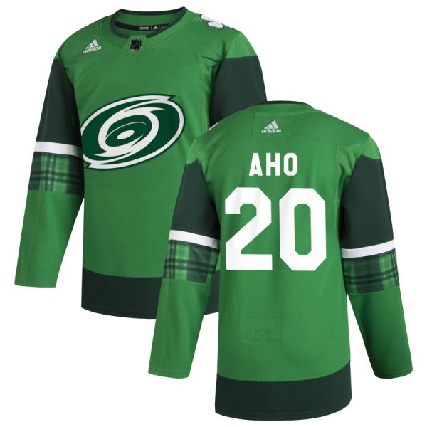 Fantastic Carolina Hurricanes #20 Sebastian Aho Men's Adidas 2020 St. Patrick's Day Stitched NHL Jersey Green.jpg.jpg a must - have for collectors