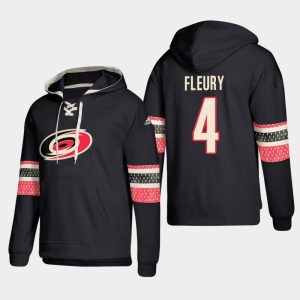 Fantastic Carolina Hurricanes #4 Haydn Fleury Black adidas Lace Up Pullover Hoodie perfect for game days