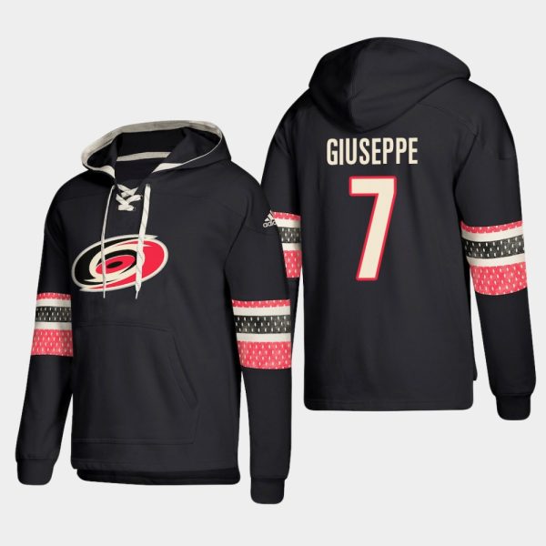 Amazing Carolina Hurricanes #7 Phillip Di Giuseppe Black adidas Lace Up Pullover Hoodie for ultimate sports enthusiasts
