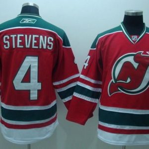 Fantastic Devils #4 Scott Stevens Embroidered Red CCM Team Classic NHL Jersey to stand out at the arena