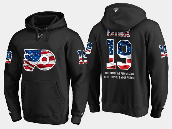 Unique Flyers #19 Nolan Patrick NHL Banner Wave Usa Flag Black Hoodie to stand out at the arena