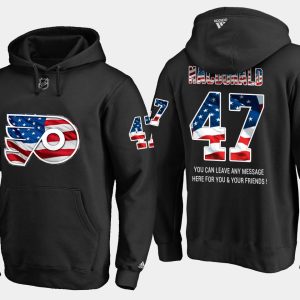 Stylish Flyers #47 Andrew Macdonald NHL Banner Wave Usa Flag Black Hoodie for die - hard hockey fans
