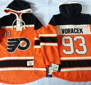 Fantastic Flyers #93 Jakub Voracek Orange Sawyer Hooded Sweatshirt Stitched NHL Jersey for die - hard hockey fans