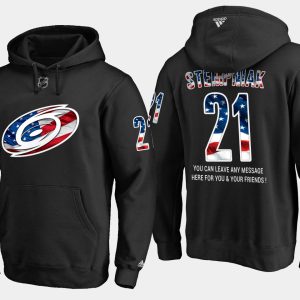 Amazing Hurricanes #21 Lee Stempniak NHL Banner Wave Usa Flag Black Hoodie a must - have for collectors