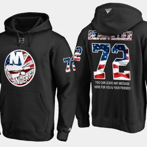 Gorgeous Islanders #72 Anthony Beauvillier NHL Banner Wave Usa Flag Black Hoodie to show your team spirit