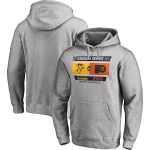Impressive Men's Pittsburgh Penguins vs. Philadelphia Flyers Heather Gray 2019 Stadium Series Matchup Pullover Hoodie to stand out at the arena