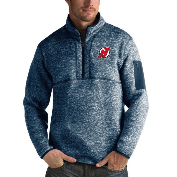 Stylish New Jersey Devils Antigua Fortune Quarter Zip Pullover Jacket Royal for die - hard hockey fans