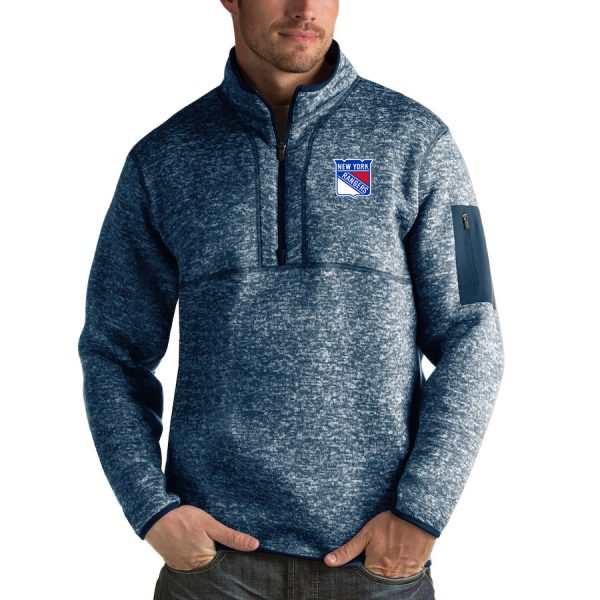 Fantastic New York Rangers Antigua Fortune Quarter Zip Pullover Jacket Royal a must - have for collectors