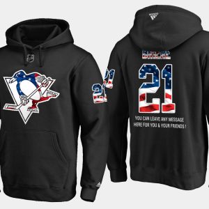 Sleek Penguins #21 Mmichel Briere NHL Banner Wave Usa Flag Black Hoodie to stand out at the arena