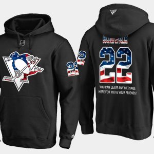 Impressive Penguins #22 Matt Hunwick NHL Banner Wave Usa Flag Black Hoodie to show your team spirit
