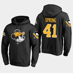 Stunning Penguins #41 Daniel Sprong Black 2018 Pullover Disney Game Face Hoodie for die - hard hockey fans