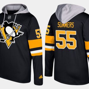 Fantastic Penguins #55 Chris Summers Black Name And Number Hoodie perfect for game days