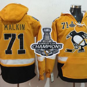 Unique Penguins #71 Evgeni Malkin Gold Sawyer Hooded Sweatshirt 2017 Stadium Series Stanley Cup Finals Champions Stitched NHL Jersey for ultimate sports enthusiasts