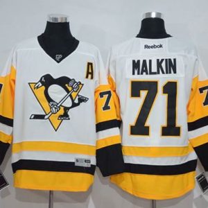 Amazing Penguins #71 Evgeni Malkin White New Away Stitched NHL Jersey for ultimate sports enthusiasts