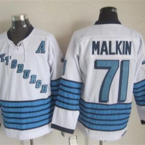 Fantastic Penguins #71 Evgeni Malkin White/Light Blue CCM Throwback Stitched NHL Jersey a must - have for collectors