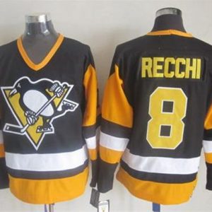 Impressive Penguins #8 Mark Recchi Black CCM Throwback Stitched NHL Jersey a must - have for collectors
