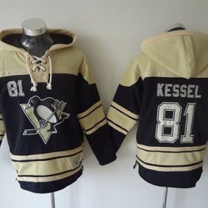 Amazing Penguins #81 Phil Kessel Black Sawyer Hooded Sweatshirt Stitched NHL Jersey for die - hard hockey fans