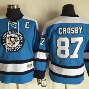 Impressive Penguins #87 Sidney Crosby Blue CCM Throwback Stitched Youth NHL Jersey a must - have for collectors