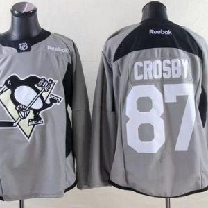 Impressive Penguins #87 Sidney Crosby Grey Practice Stitched NHL Jersey to stand out at the arena