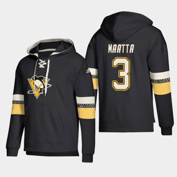 Stunning Pittsburgh Penguins #3 Olli Maatta Black adidas Lace Up Pullover Hoodie a must - have for collectors