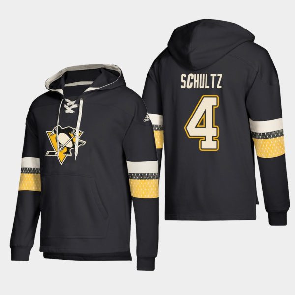Fantastic Pittsburgh Penguins #4 Justin Schultz Black adidas Lace Up Pullover Hoodie to stand out at the arena