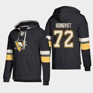 Unique Pittsburgh Penguins #72 Patric Hornqvist Black adidas Lace Up Pullover Hoodie for ultimate sports enthusiasts