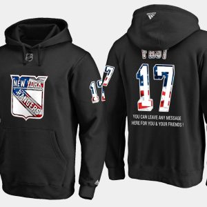 Fantastic Rangers #17 Jesper Fast NHL Banner Wave Usa Flag Black Hoodie to complete your fan gear collection