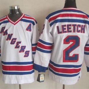 Stylish Rangers #2 Brian Leetch White CCM Throwback Stitched NHL Jersey perfect for game days