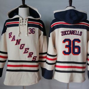 Stunning Rangers #36 Mats Zuccarello Cream Sawyer Hooded Sweatshirt Stitched NHL Jersey for ultimate sports enthusiasts
