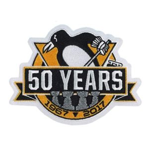 Unique Stitched 2017 Official Pittsburgh Penguins 50th Anniversary Jersey Patch for die - hard hockey fans