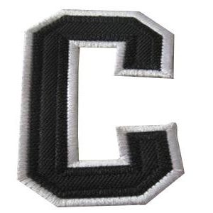 Fantastic Stitched NHL Patch Philadelphia Flyers Captain Black C Patch to show your team spirit