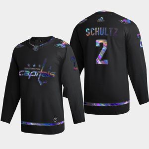 Impressive Washington Capitals #2 Justin Schultz Men's Nike Iridescent Holographic Collection NHL Jersey Black for ultimate sports enthusiasts