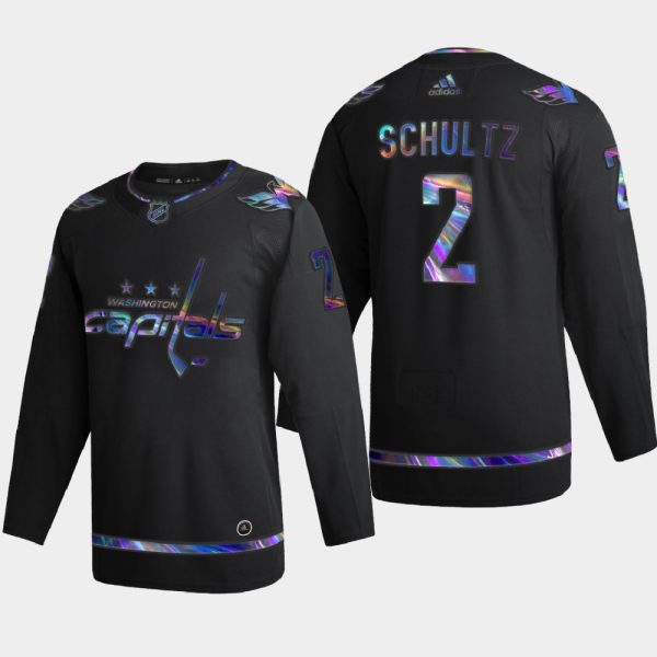 Impressive Washington Capitals #2 Justin Schultz Men's Nike Iridescent Holographic Collection NHL Jersey Black for ultimate sports enthusiasts