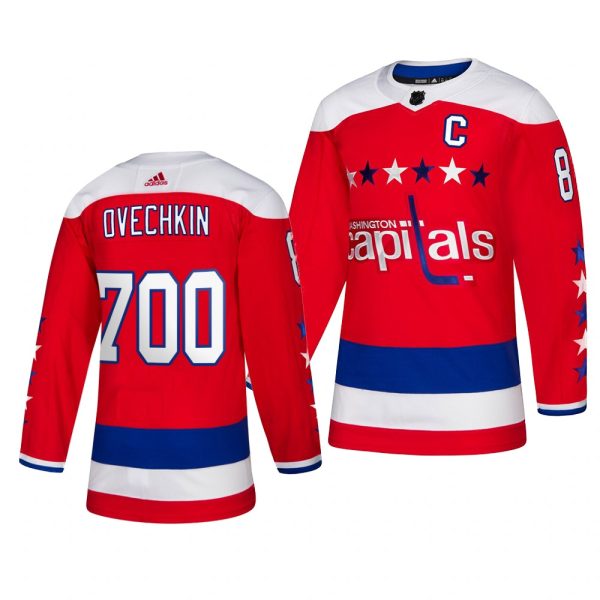 Sleek Washington Capitals #8 Alexander Ovechkin Men's Adidas 700 Goals Alternate Authentic Player NHL Jersey Red to show your team spirit