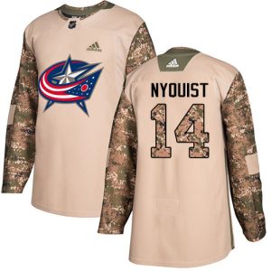 Amazing Adidas Blue Jackets #14 Gustav Nyquist Camo Authentic 2017 Veterans Day Stitched NHL Jersey a must - have for collectors