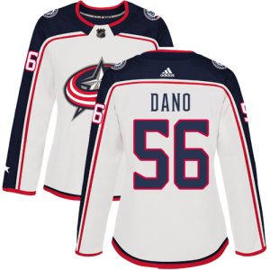 Stunning Adidas Blue Jackets #56 Marko Dano White Road Authentic Women's Stitched NHL Jersey to complete your fan gear collection