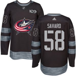 Fantastic Adidas Blue Jackets #58 David Savard Black 1917 2017 100th Anniversary Stitched NHL Jersey perfect for game days
