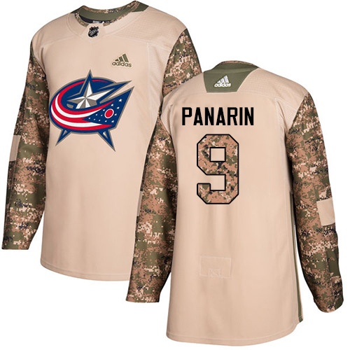 Unique Adidas Blue Jackets #9 Artemi Panarin Camo Authentic 2017 Veterans Day Stitched NHL Jersey to complete your fan gear collection