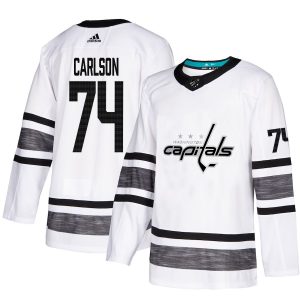 Stunning Adidas Capitals #74 John Carlson White Authentic 2019 All Star Stitched Youth NHL Jersey perfect for game days
