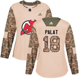 Stylish Adidas Devils #18 Ondrej Palat Camo Authentic 2017 Veterans Day Women's Stitched NHL Jersey to complete your fan gear collection