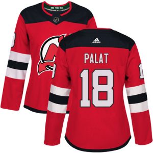 Stylish Adidas Devils #18 Ondrej Palat Red Home Authentic Women's Stitched NHL Jersey to stand out at the arena