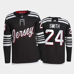 Gorgeous Adidas Devils #24 Ty Smith Men's 2021 22 Alternate Authentic NHL Jersey Black perfect for game days