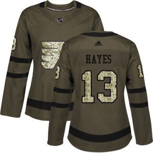 Sleek Adidas Flyers #13 Kevin Hayes Green Salute to Service Women's Stitched NHL Jersey for die - hard hockey fans